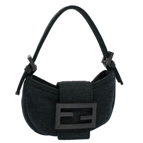 FENDI Mini Mamma Baguette Pouch Cotton Graybs8606