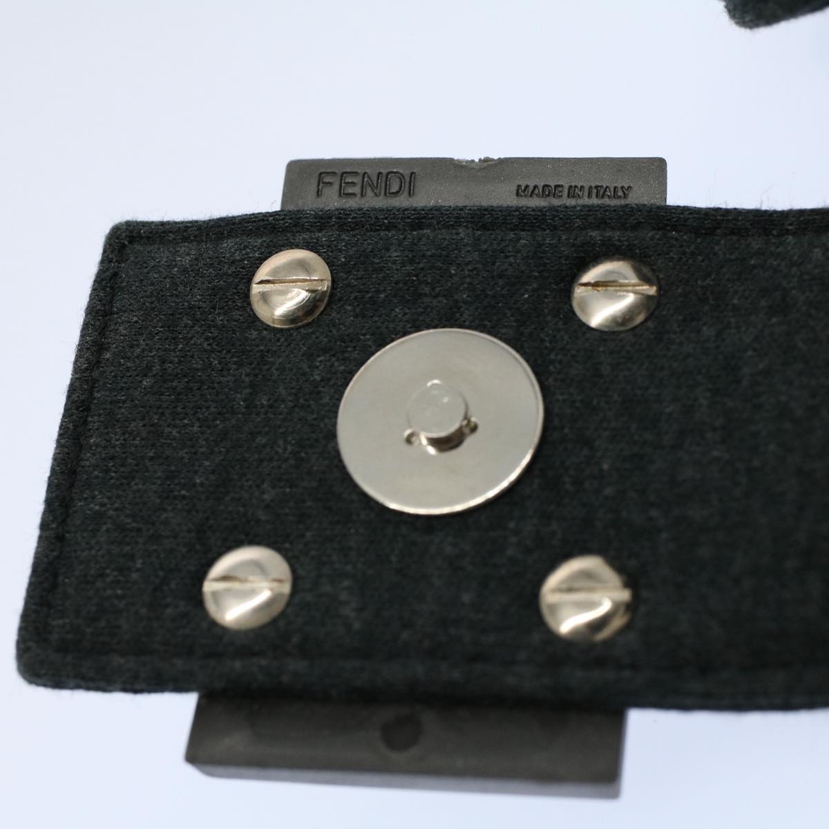FENDI Mini Mamma Baguette Pouch Cotton Graybs8606