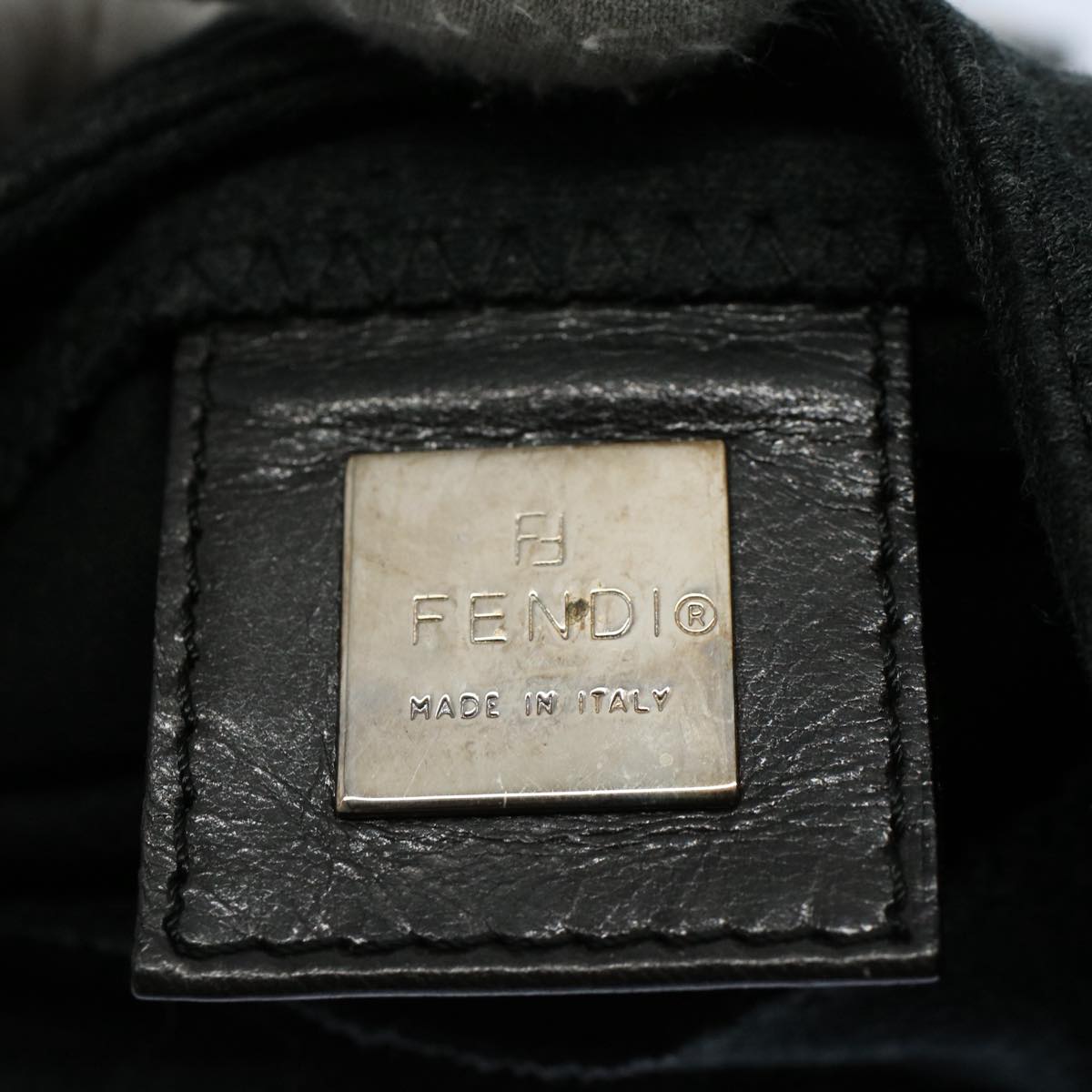 FENDI Mini Mamma Baguette Pouch Cotton Graybs8606