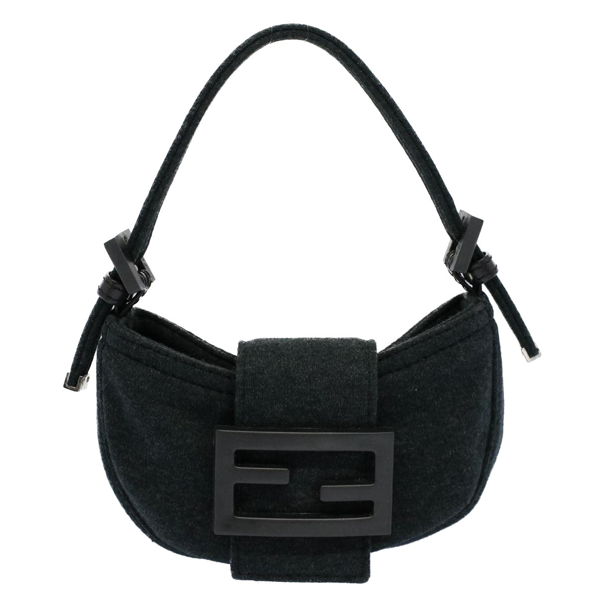 FENDI Mini Mamma Baguette Pouch Cotton Graybs8606