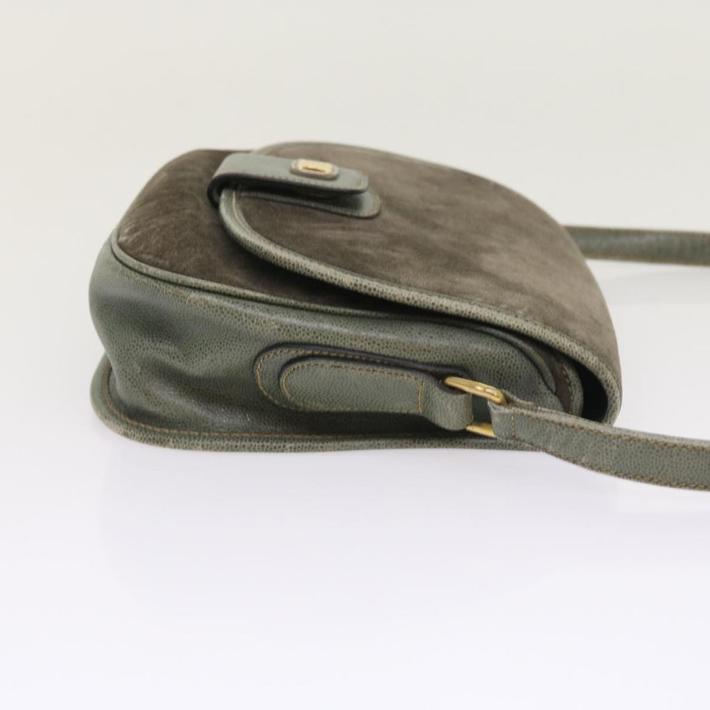CELINE Shoulder Bag Suede Gray  8616