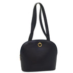 CELINE Shoulder Bag Leather Navy  8617
