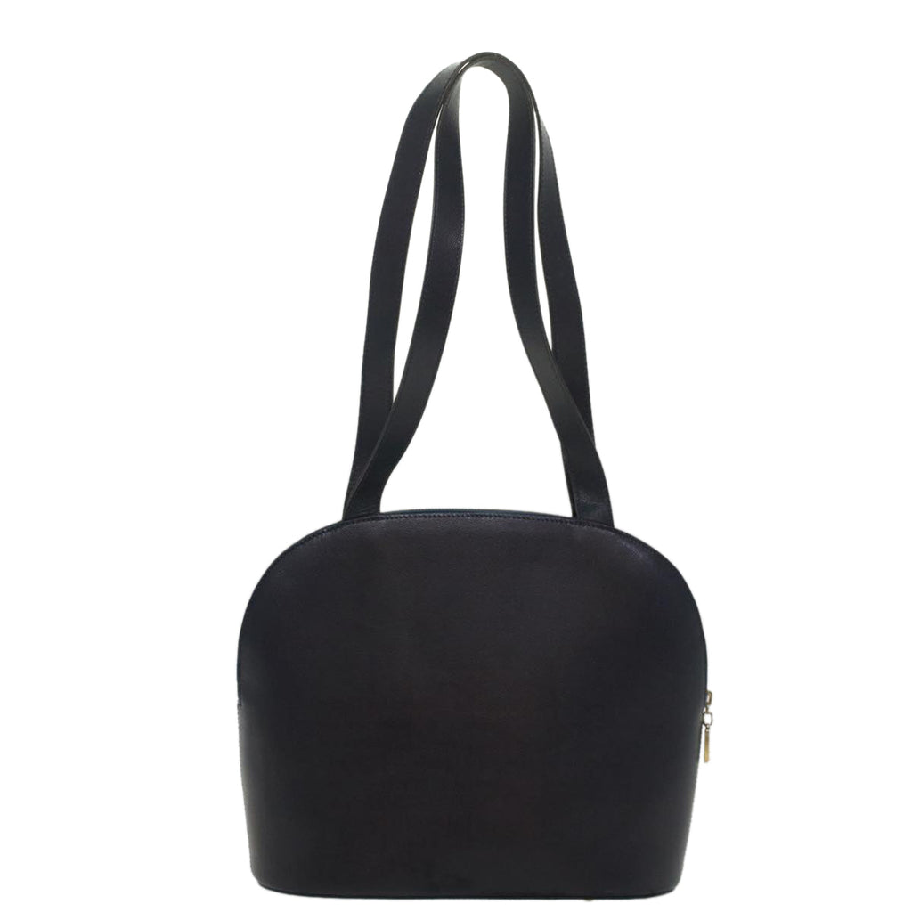 CELINE Shoulder Bag Leather Navy  8617