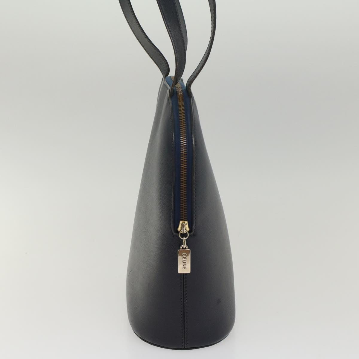 CELINE Shoulder Bag Leather Navy  8617