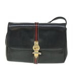 CELINE Horse Carriage Shoulder Bag Leather Navy  8618
