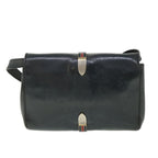 CELINE Horse Carriage Shoulder Bag Leather Navy  8618