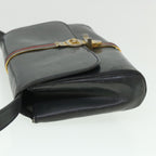 CELINE Horse Carriage Shoulder Bag Leather Navy  8618