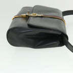 CELINE Horse Carriage Shoulder Bag Leather Navy  8618