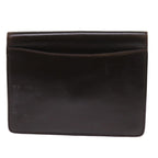 CELINE Clutch Bag Leather Brown  8620