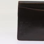 CELINE Clutch Bag Leather Brown  8620