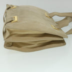 CELINE Shoulder Bag Suede Beige  8698