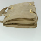 CELINE Shoulder Bag Suede Beige  8698