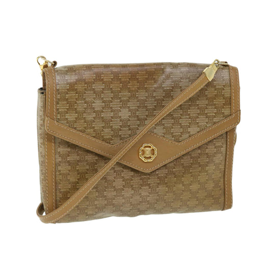 CELINE Macadam Canvas Shoulder Bag Brown  8699