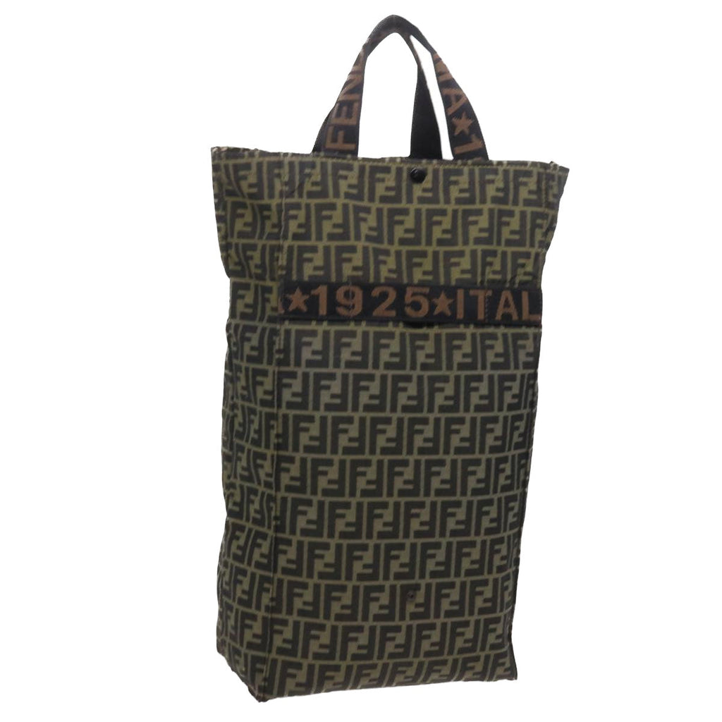FENDI Zucca Canvas Carry Bag Black Brownbs8850