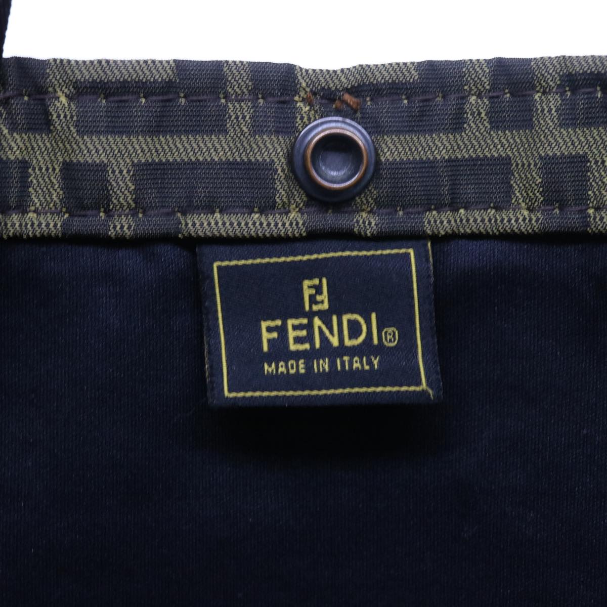 FENDI Zucca Canvas Carry Bag Black Brownbs8850