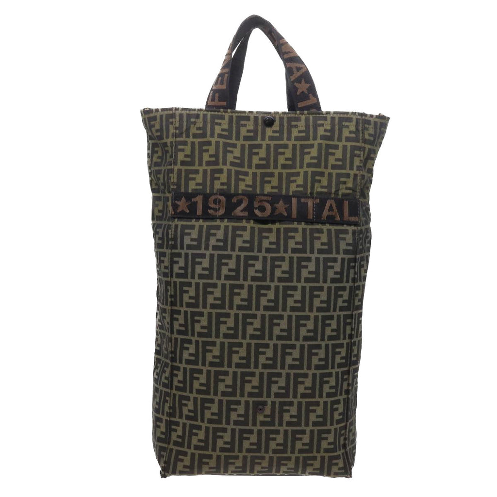 FENDI Zucca Canvas Carry Bag Black Brownbs8850
