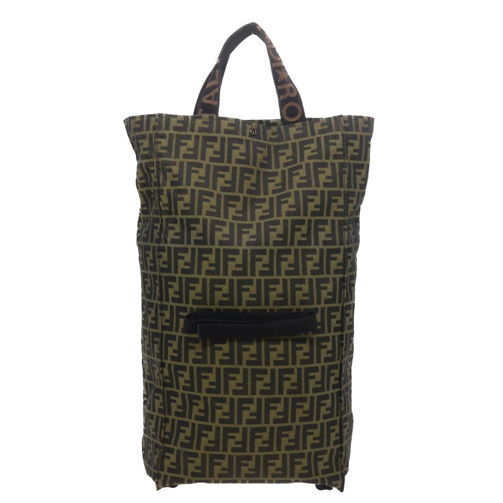 FENDI Zucca Canvas Carry Bag Black Brownbs8850