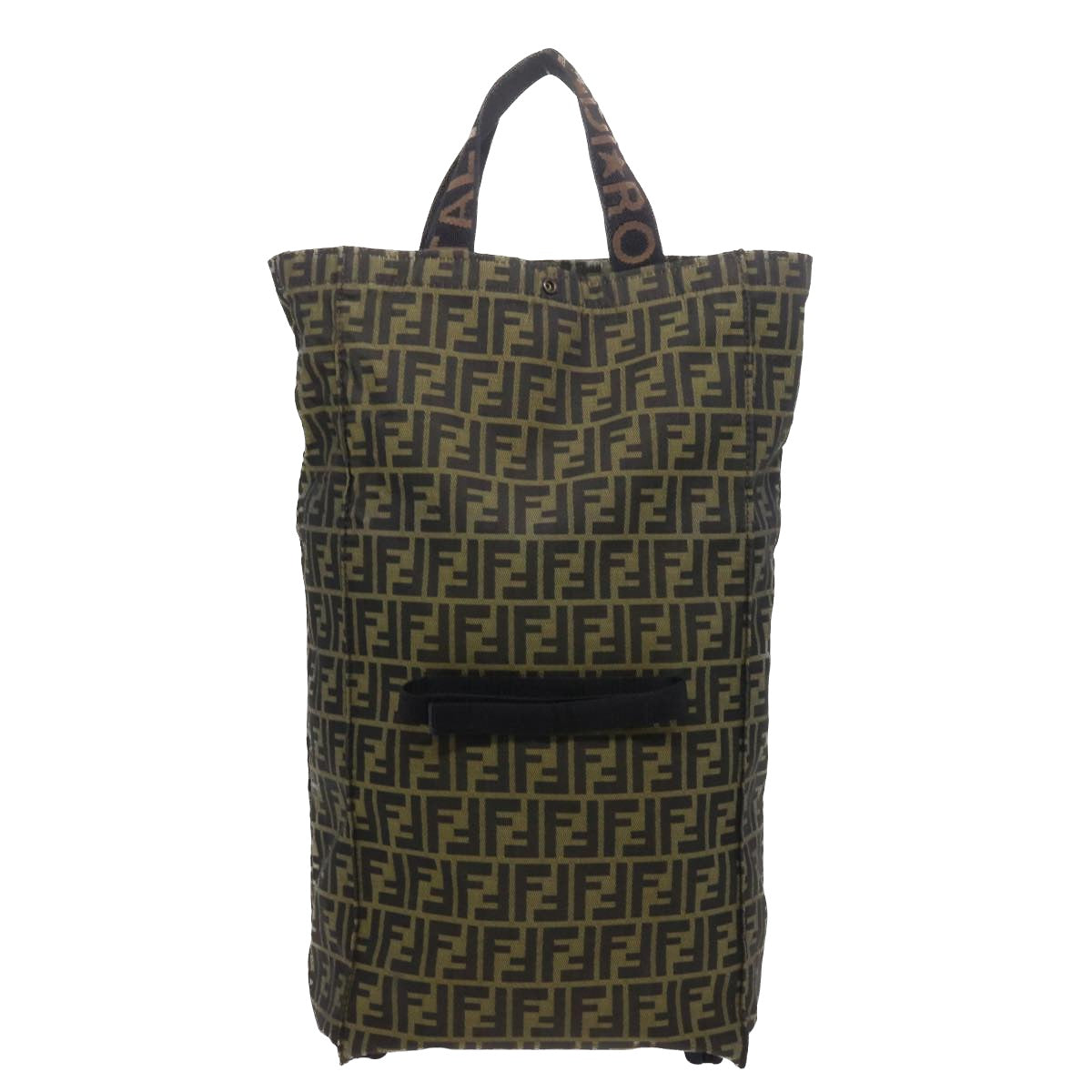 FENDI Zucca Canvas Carry Bag Black Brownbs8850
