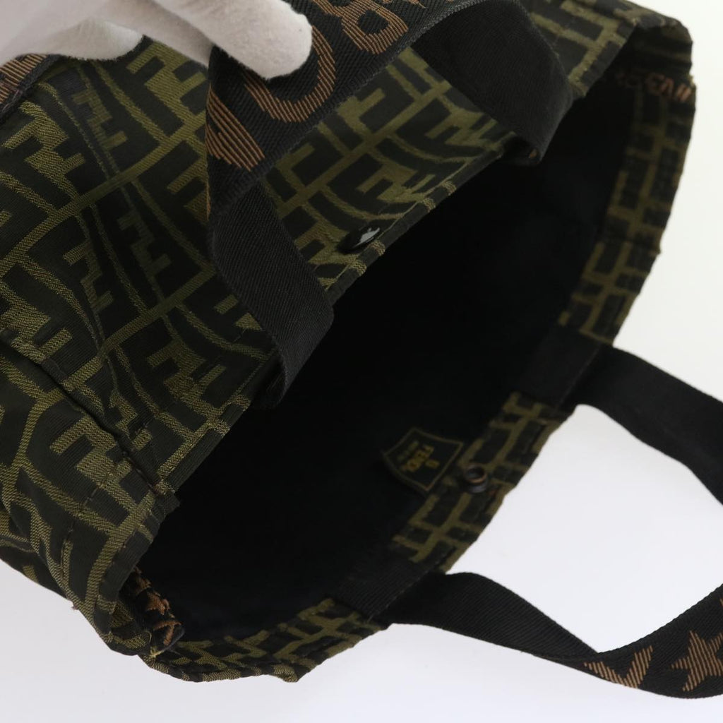 FENDI Zucca Canvas Carry Bag Black Brownbs8850