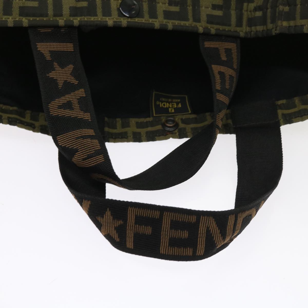 FENDI Zucca Canvas Carry Bag Black Brownbs8850