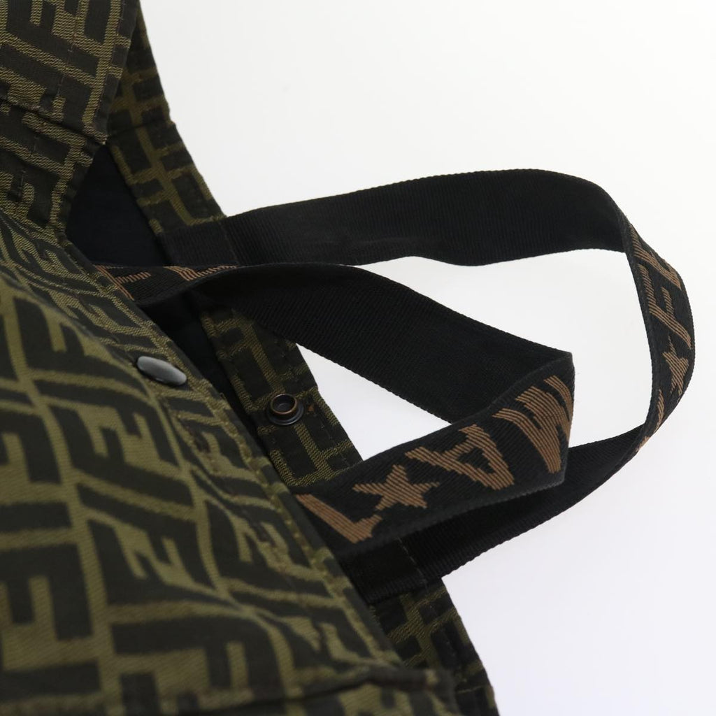 FENDI Zucca Canvas Carry Bag Black Brownbs8850