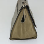 CELINE Trapeze Hand Bag Leather 2way Brown Gray  8887