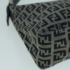 FENDI Zucchino Canvas Shoulder Bag Navybs9131