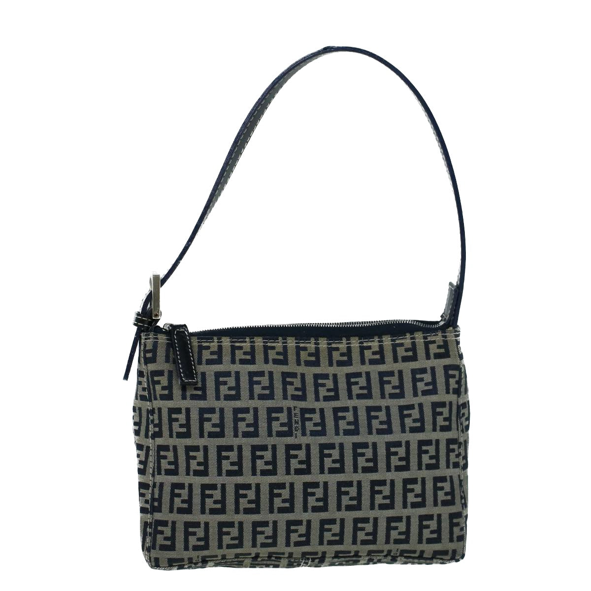 FENDI Zucchino Canvas Shoulder Bag Navybs9131