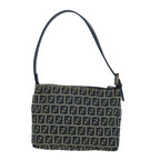 FENDI Zucchino Canvas Shoulder Bag Navybs9131