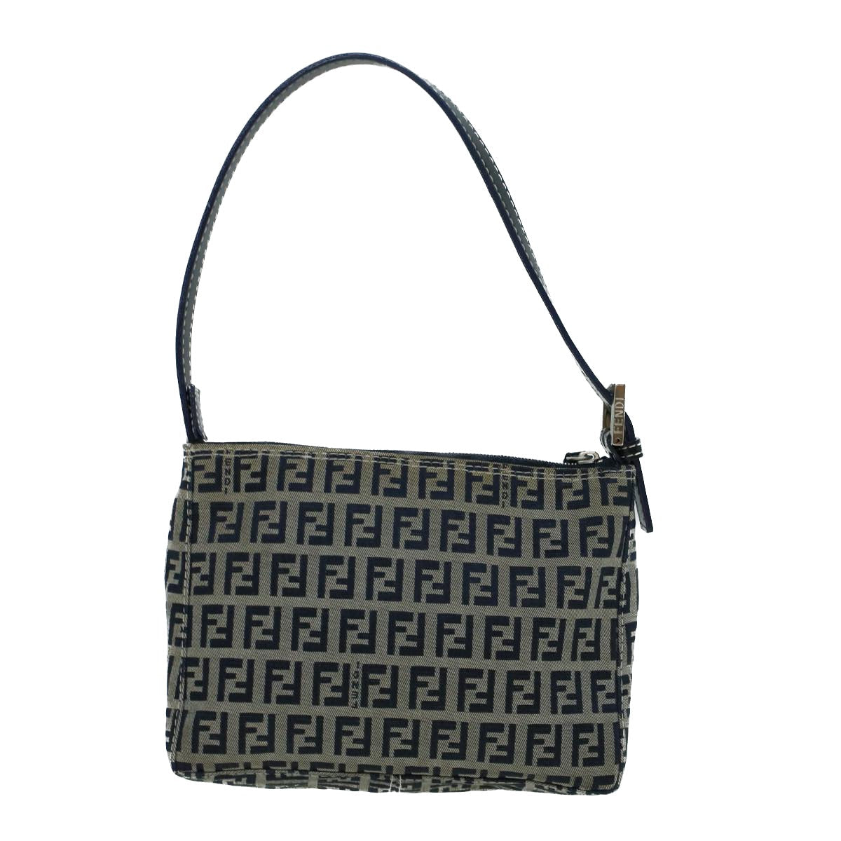 FENDI Zucchino Canvas Shoulder Bag Navybs9131