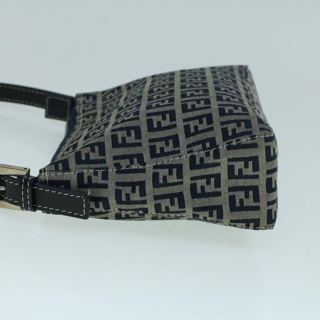 FENDI Zucchino Canvas Shoulder Bag Navybs9131