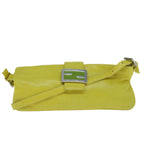 FENDI Mamma Baguette Shoulder Bag Leather Yellow 2354 26685 008bs9132