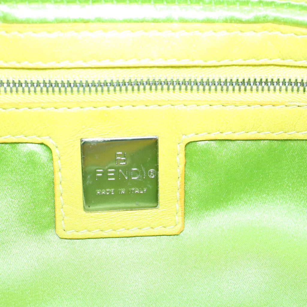 FENDI Mamma Baguette Shoulder Bag Leather Yellow 2354 26685 008bs9132