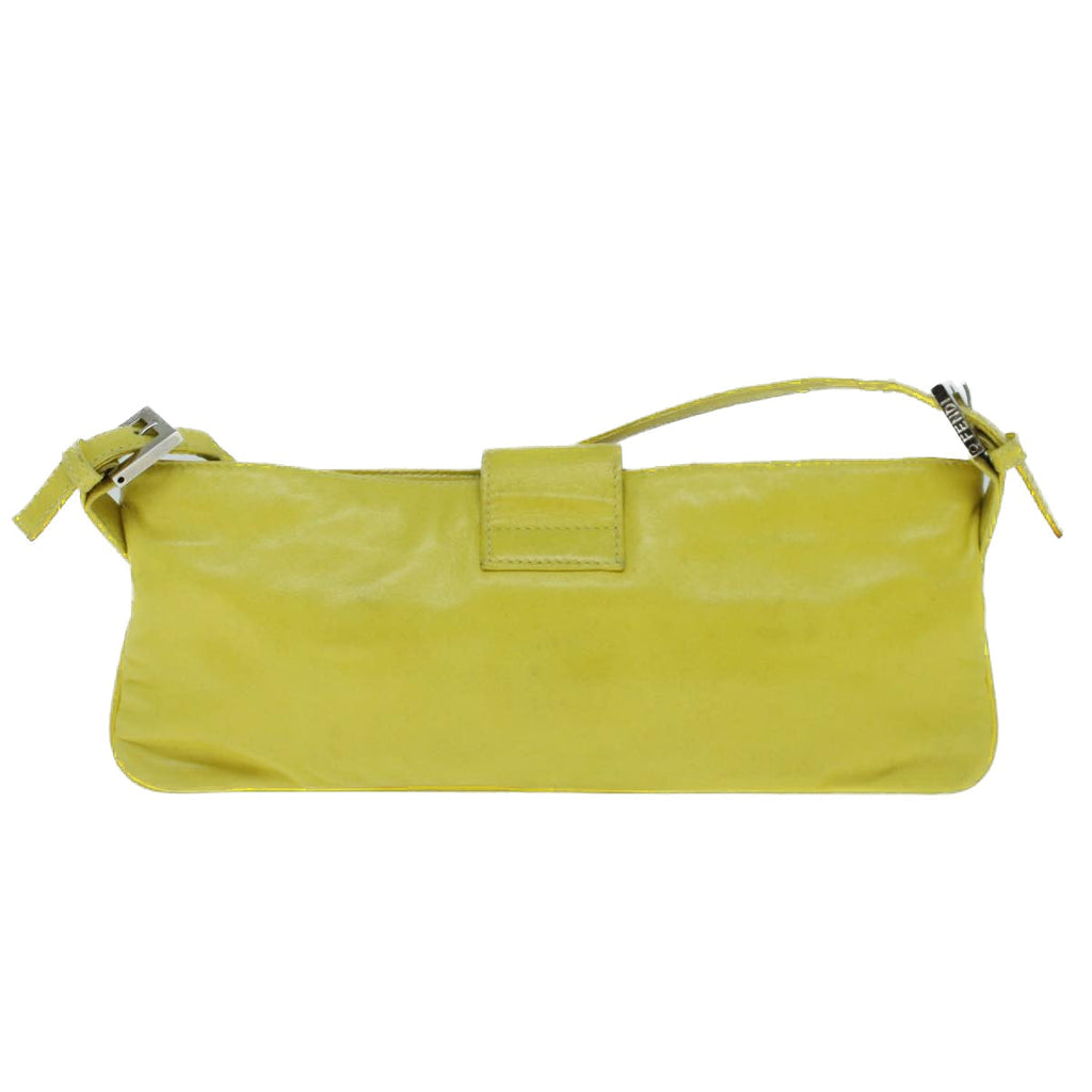 FENDI Mamma Baguette Shoulder Bag Leather Yellow 2354 26685 008bs9132
