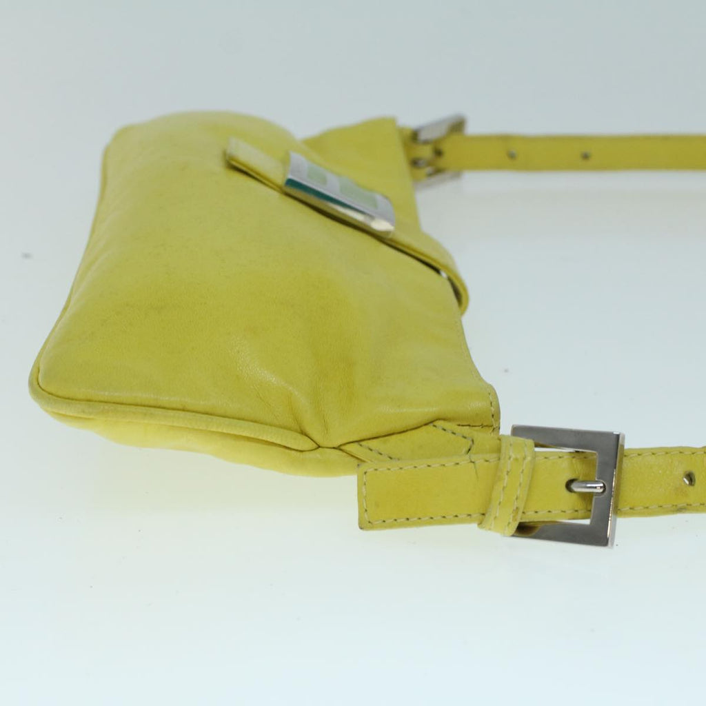 FENDI Mamma Baguette Shoulder Bag Leather Yellow 2354 26685 008bs9132