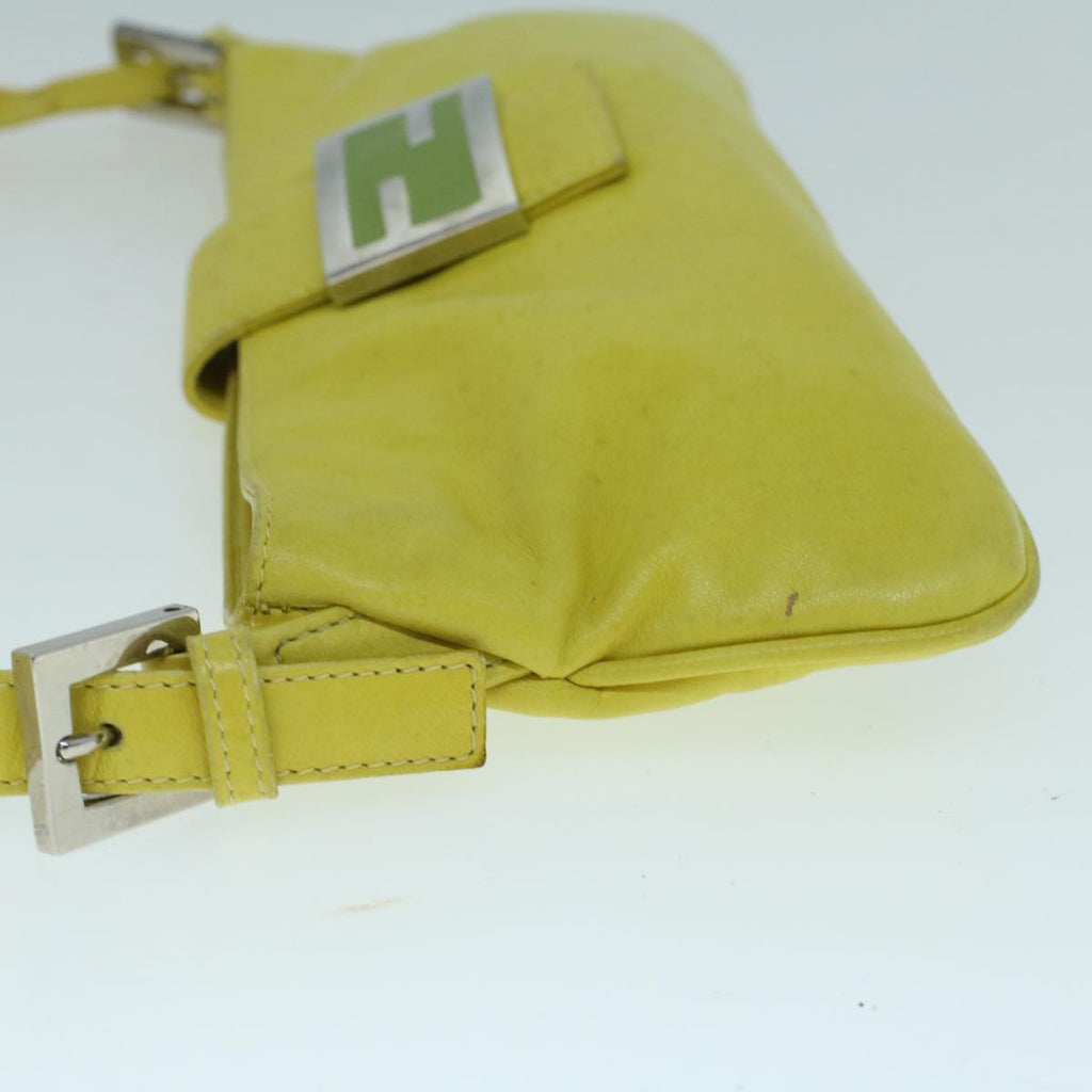 FENDI Mamma Baguette Shoulder Bag Leather Yellow 2354 26685 008bs9132