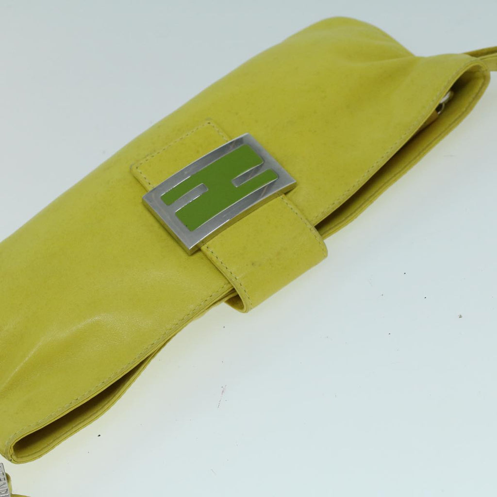 FENDI Mamma Baguette Shoulder Bag Leather Yellow 2354 26685 008bs9132