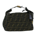 FENDI Zucca Canvas Hand Bag Black Brownbs9136