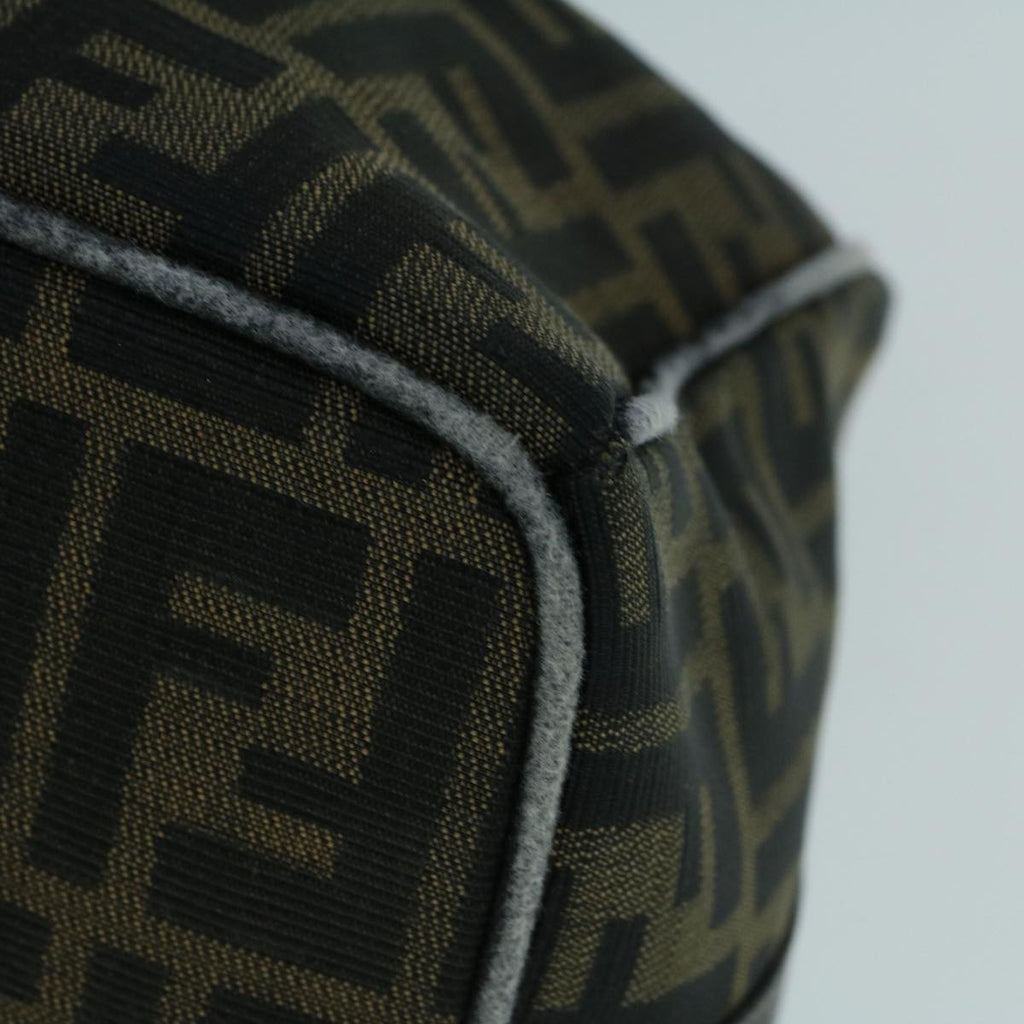 FENDI Zucca Canvas Hand Bag Black Brownbs9136