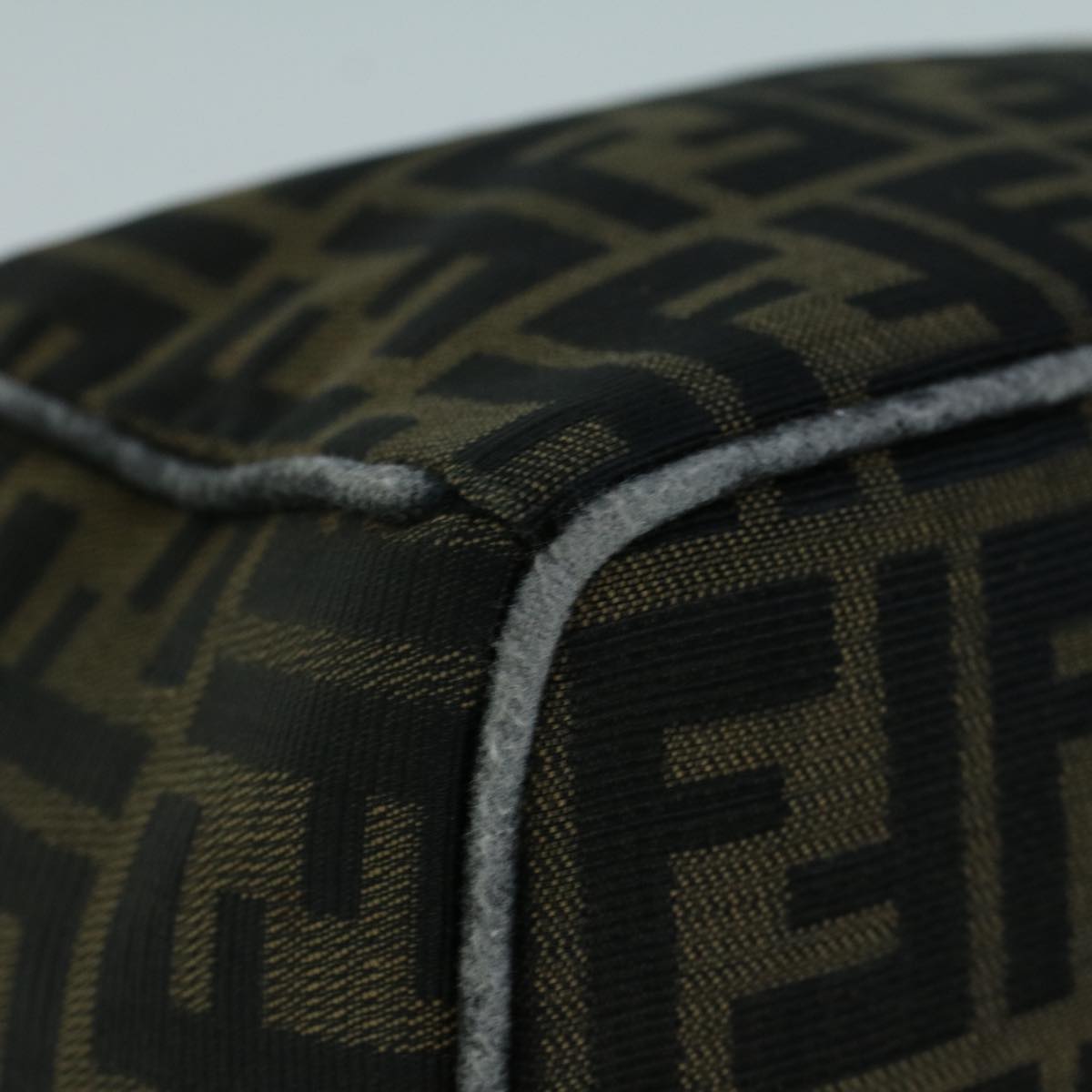 FENDI Zucca Canvas Hand Bag Black Brownbs9136