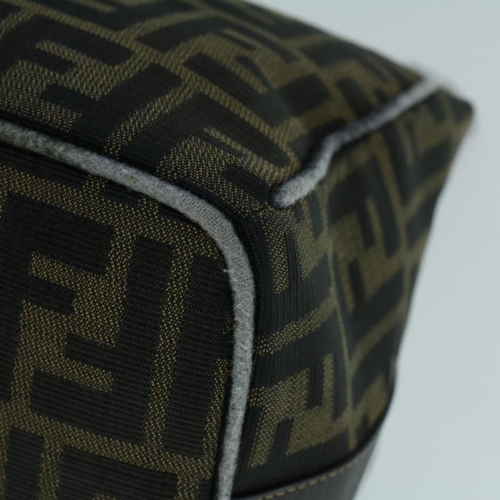FENDI Zucca Canvas Hand Bag Black Brownbs9136