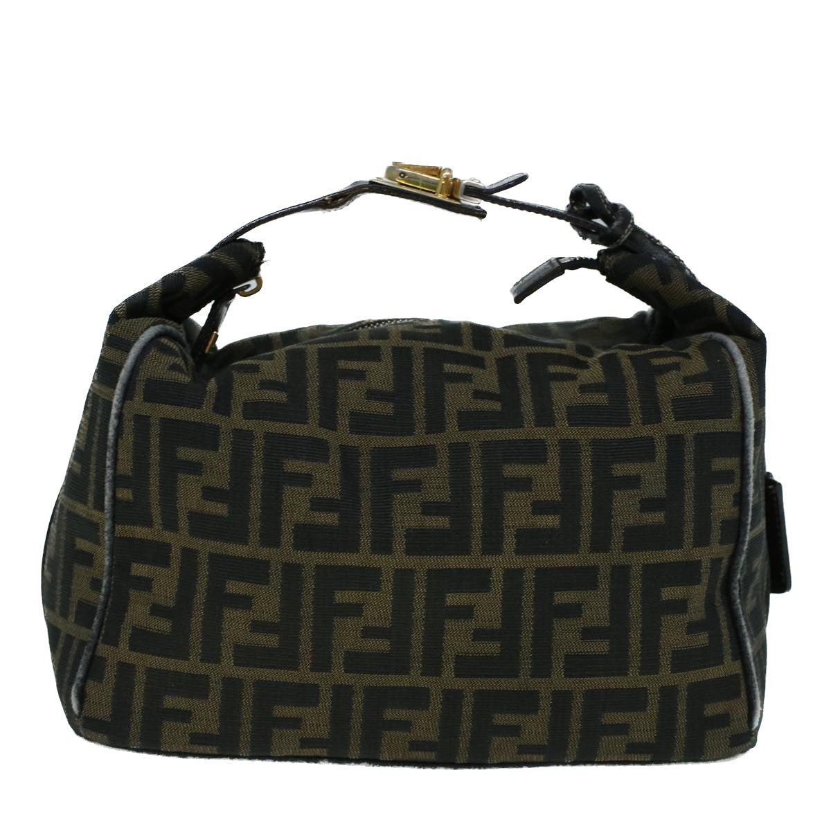 FENDI Zucca Canvas Hand Bag Black Brownbs9136