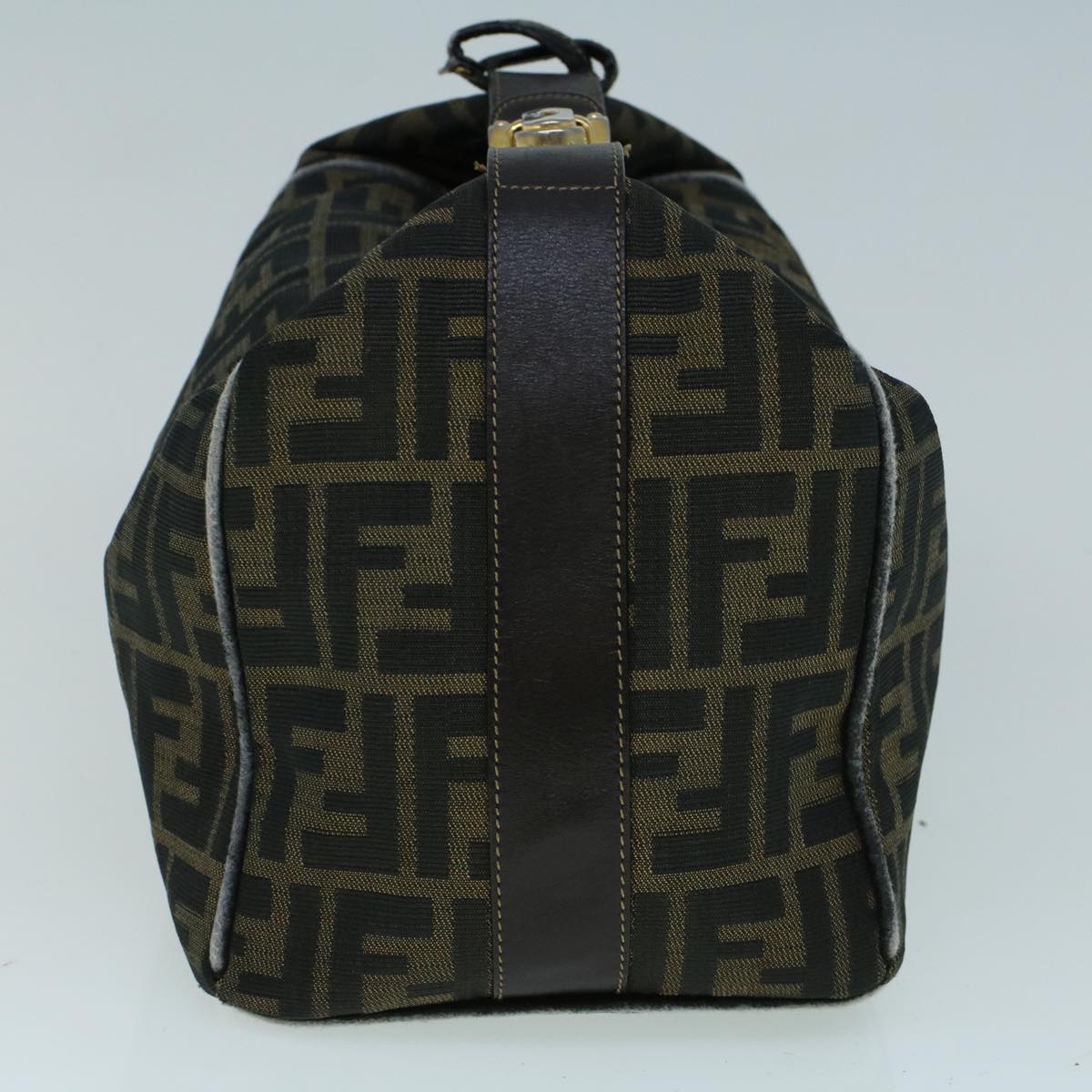 FENDI Zucca Canvas Hand Bag Black Brownbs9136