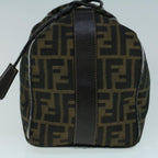 FENDI Zucca Canvas Hand Bag Black Brownbs9136