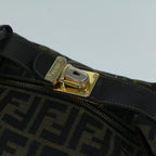 FENDI Zucca Canvas Hand Bag Black Brownbs9136