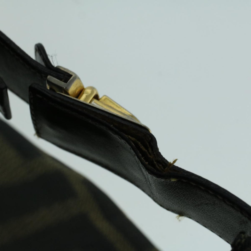 FENDI Zucca Canvas Hand Bag Black Brownbs9136