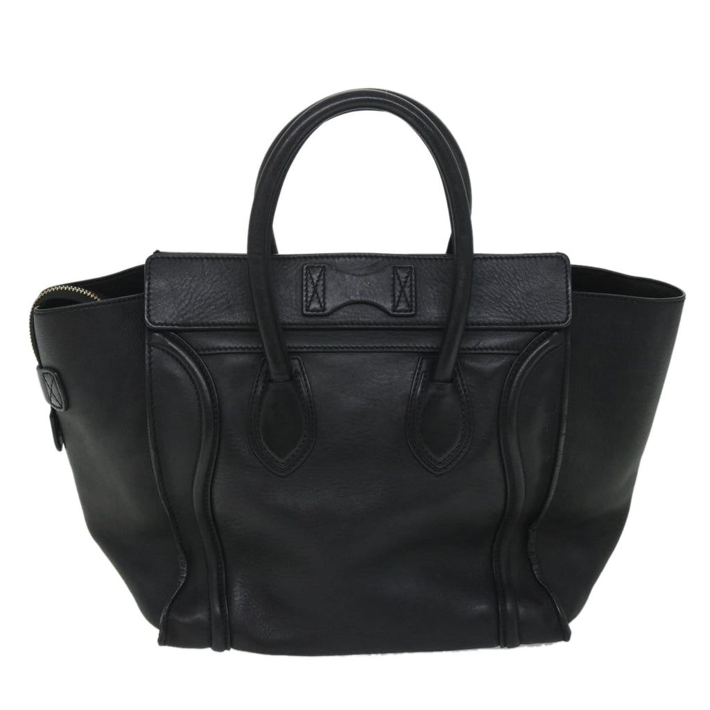 CELINE Luggage Tote Bag Leather Black  9159