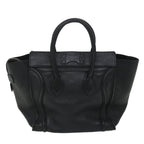 CELINE Luggage Tote Bag Leather Black  9159