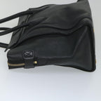 CELINE Luggage Tote Bag Leather Black  9159
