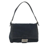 FENDI Mamma Baguette Shoulder Bag Canvas Navybs9180